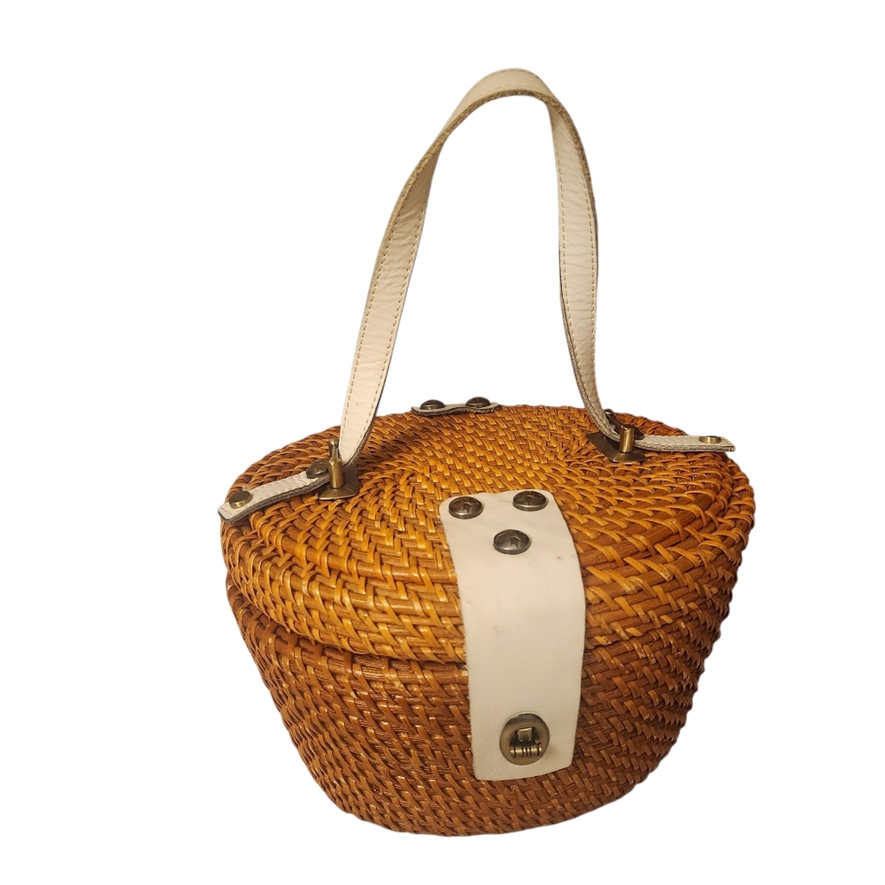 Patricia Nash Brown and White Woven Shoulder Bag